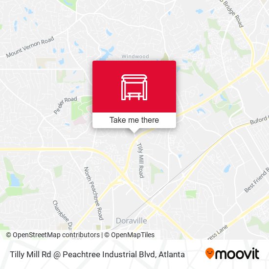 Tilly Mill Rd @ Peachtree Industrial Blvd map