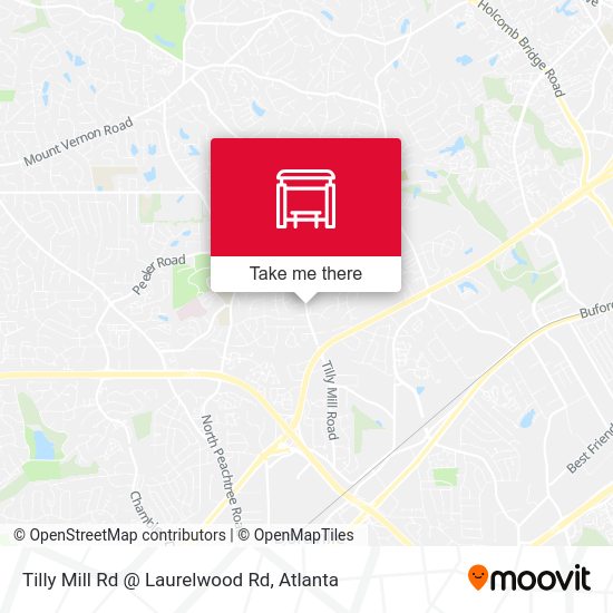 Tilly Mill Rd @ Laurelwood Rd map