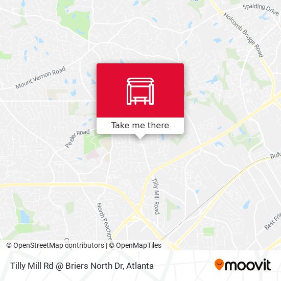 Tilly Mill Rd @ Briers North Dr map