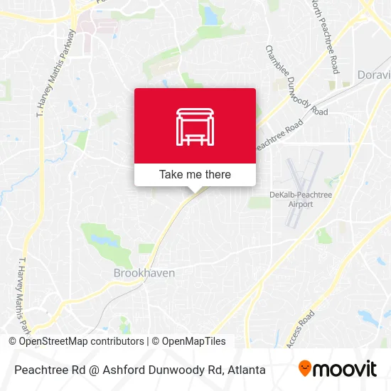 Peachtree Rd @ Ashford Dunwoody Rd map
