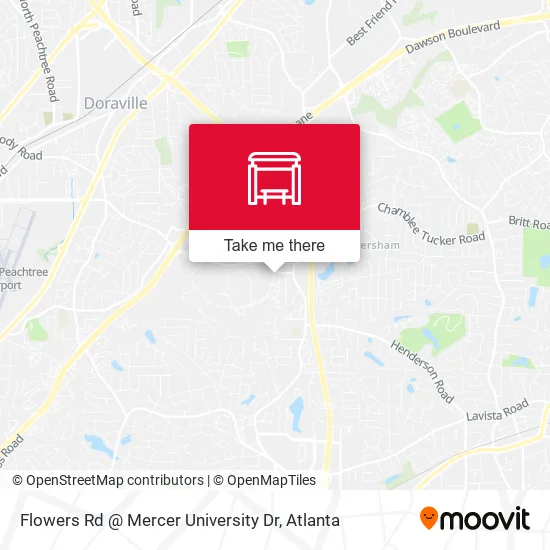 Flowers Rd @ Mercer University Dr map