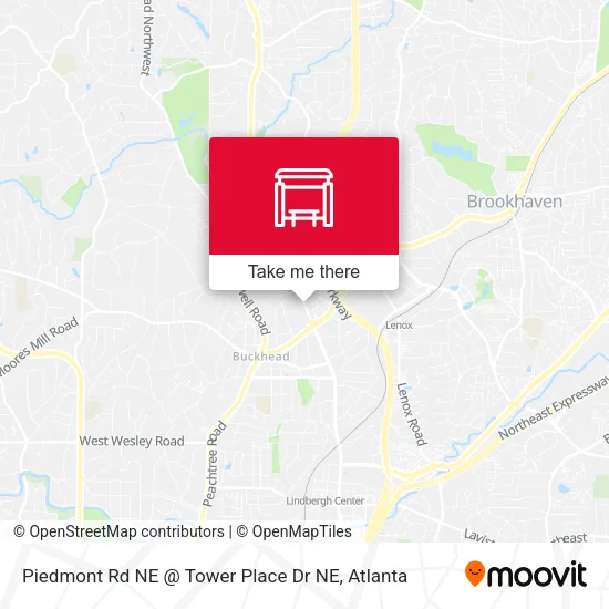 Piedmont Rd NE @ Tower Place Dr NE map
