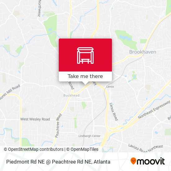 Piedmont Rd NE @ Peachtree Rd NE map