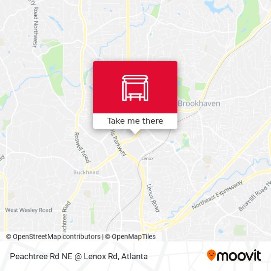 Peachtree Rd NE @ Lenox Rd map