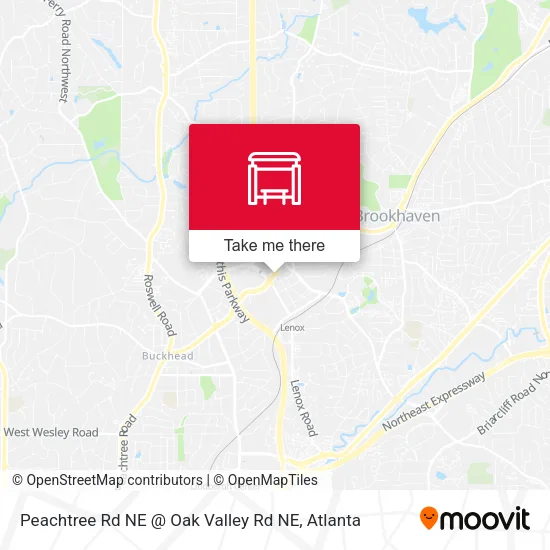Peachtree Rd NE @ Oak Valley Rd NE map