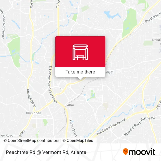 Peachtree Rd @ Vermont Rd map
