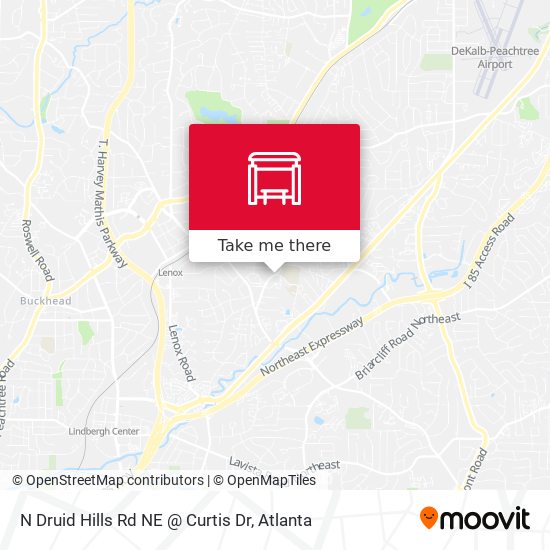 N Druid Hills Rd NE @ Curtis Dr map