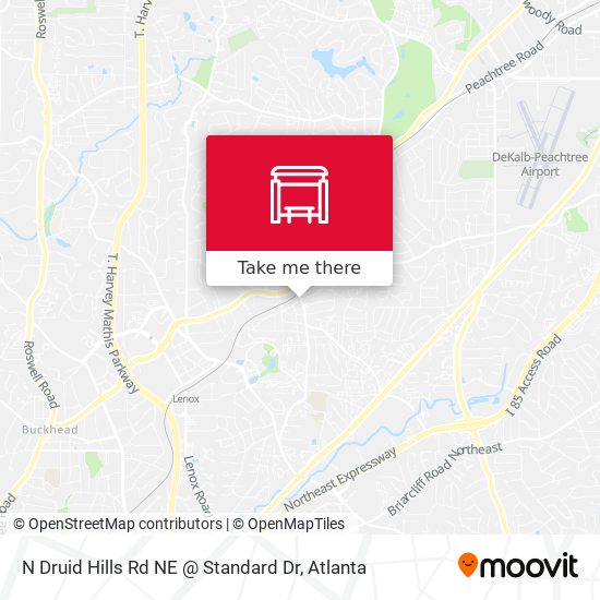 N Druid Hills Rd NE @ Standard Dr map