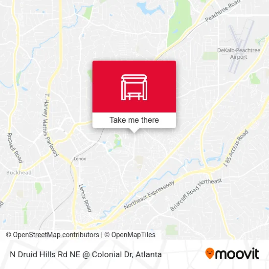 N Druid Hills Rd NE @ Colonial Dr map
