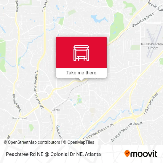 Peachtree Rd NE @ Colonial Dr NE map
