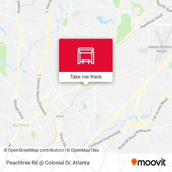 Peachtree Rd @ Colonial Dr map