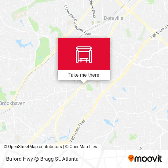 Buford Hwy @ Bragg St map