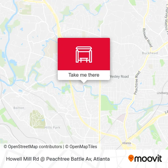 Howell Mill Rd @ Peachtree Battle Av map