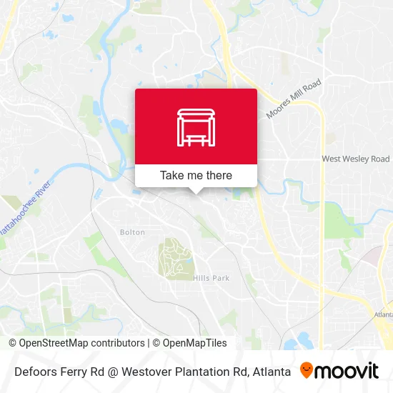 Defoors Ferry Rd @ Westover Plantation Rd map