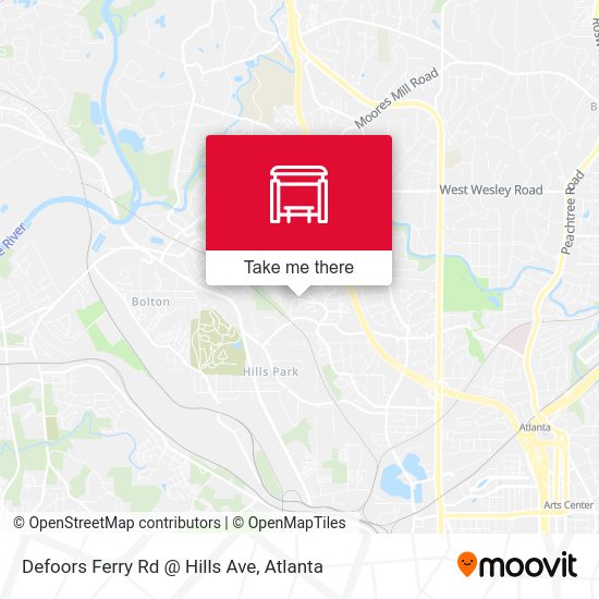 Defoors Ferry Rd @ Hills Ave map