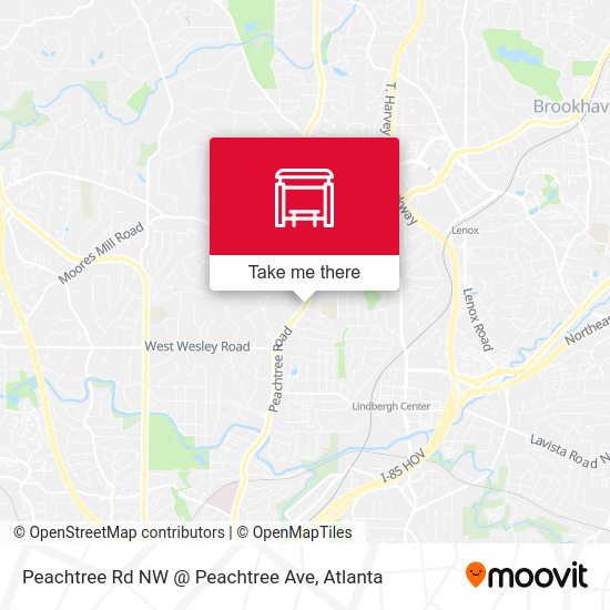 Peachtree Rd NW @ Peachtree Ave map