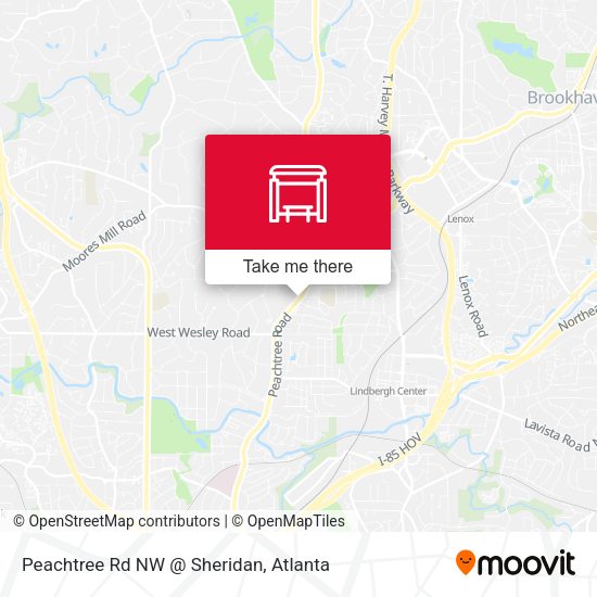 Peachtree Rd NW @ Sheridan map