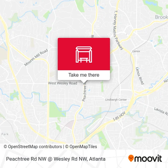 Peachtree Rd NW @ Wesley Rd NW map