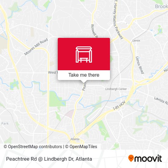 Peachtree Rd @ Lindbergh Dr map