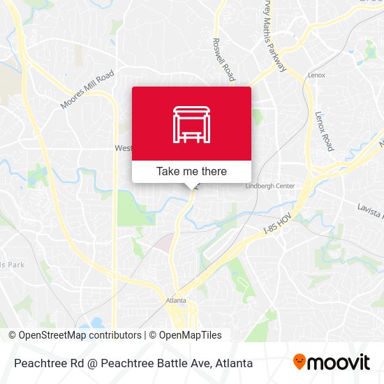 Mapa de Peachtree Rd @ Peachtree Battle Ave