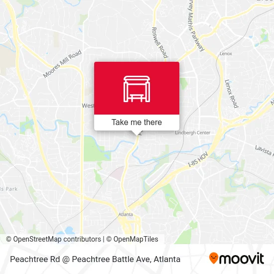 Peachtree Rd @ Peachtree Battle Ave map