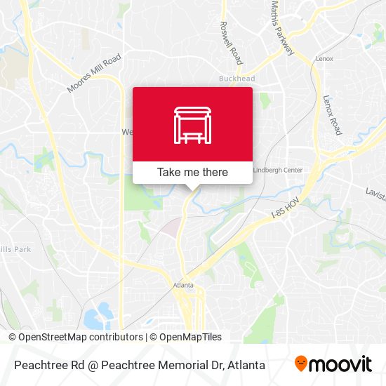 Peachtree Rd @ Peachtree Memorial Dr map