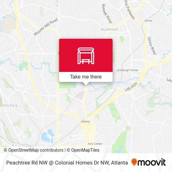 Peachtree Rd NW @ Colonial Homes Dr NW map