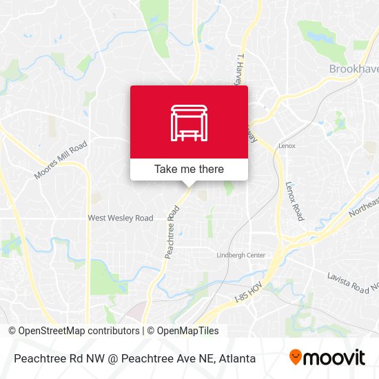 Peachtree Rd NW @ Peachtree Ave NE map