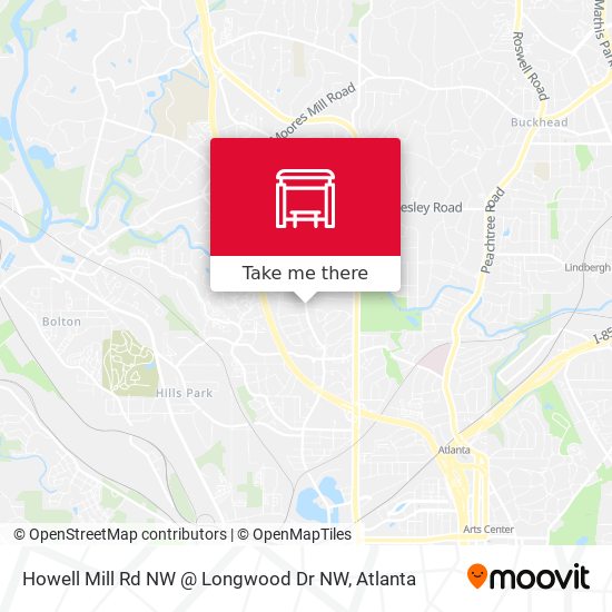 Mapa de Howell Mill Rd NW @ Longwood Dr NW