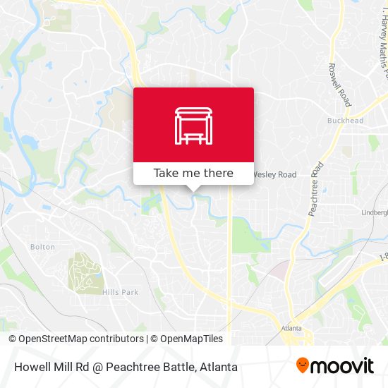Mapa de Howell Mill Rd @ Peachtree Battle