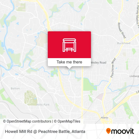 Howell Mill Rd @ Peachtree Battle map