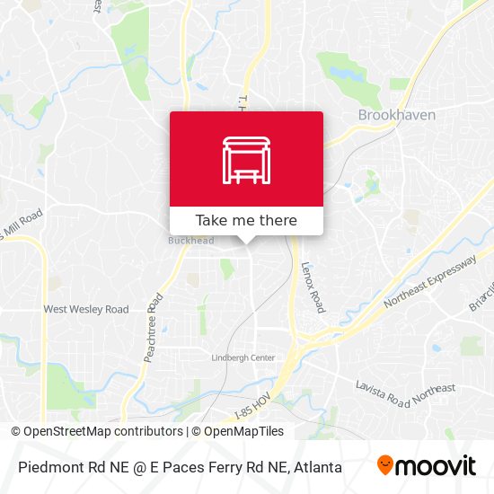 Piedmont Rd NE @ E Paces Ferry Rd NE map
