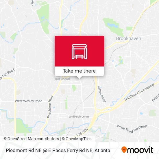 Piedmont Rd NE @ E Paces Ferry Rd NE map