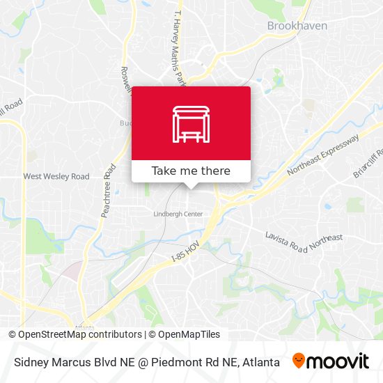 Mapa de Sidney Marcus Blvd NE @ Piedmont Rd NE
