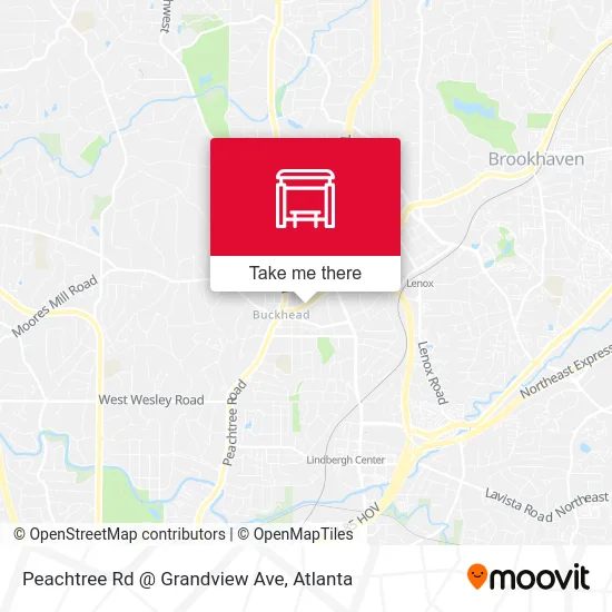 Peachtree Rd @ Grandview Ave map