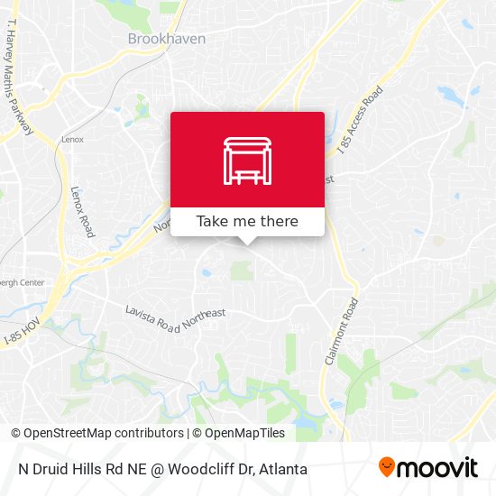 Mapa de N Druid Hills Rd NE @ Woodcliff Dr