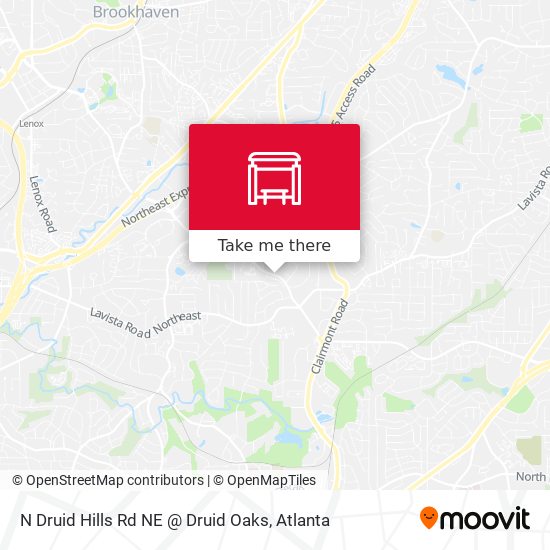 Mapa de N Druid Hills Rd NE @ Druid Oaks