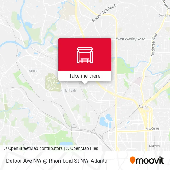 Defoor Ave NW @ Rhomboid St NW map