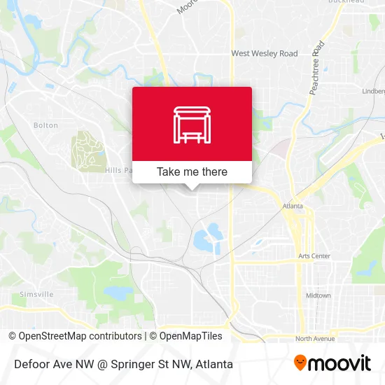 Defoor Ave NW @ Springer St NW map