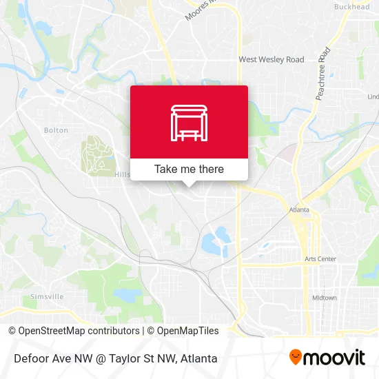 Defoor Ave NW @ Taylor St NW map