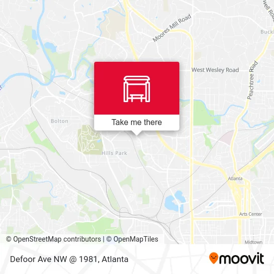 Defoor Ave NW @ 1981 map