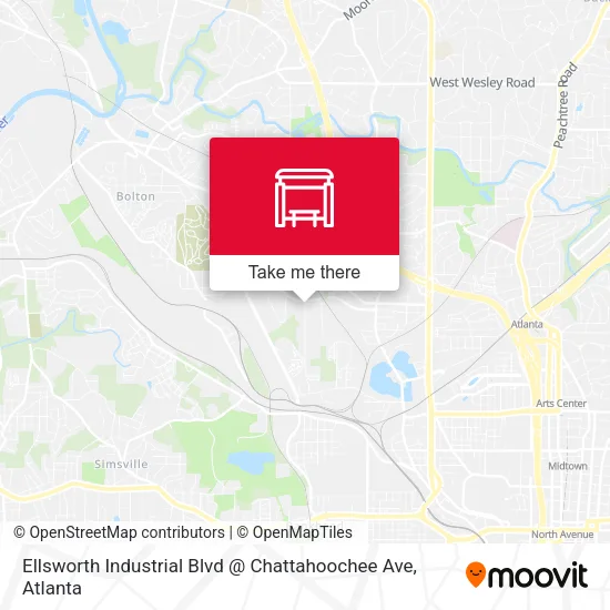 Mapa de Ellsworth Industrial Blvd @ Chattahoochee Ave