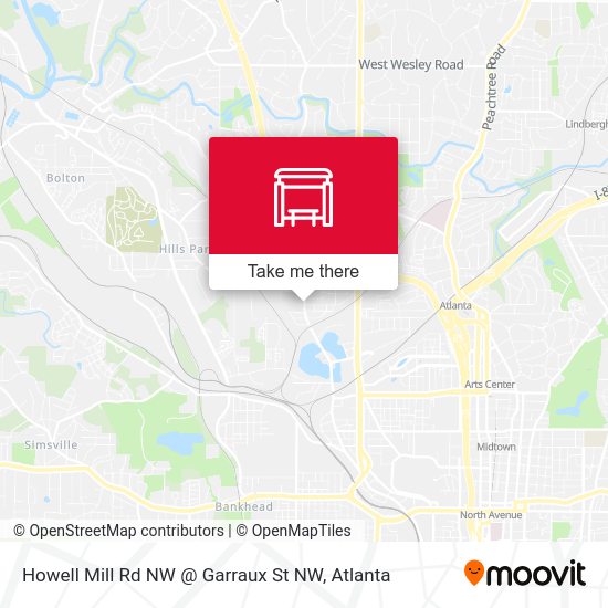 Mapa de Howell Mill Rd NW @ Garraux St NW