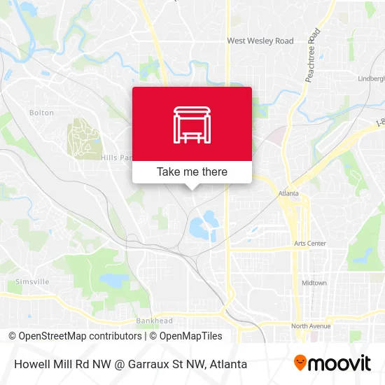 Mapa de Howell Mill Rd NW @ Garraux St NW
