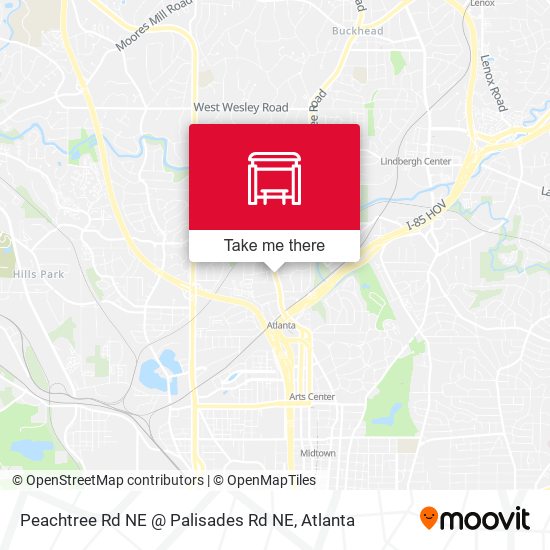 Peachtree Rd NE @ Palisades Rd NE map