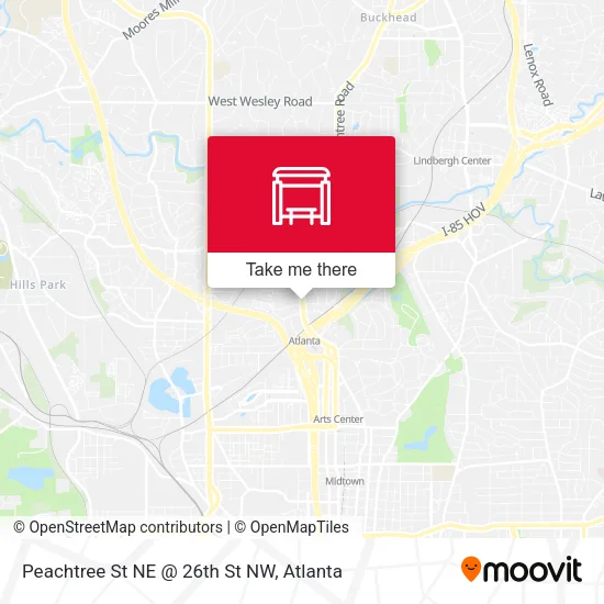 Peachtree St NE @ 26th St NW map