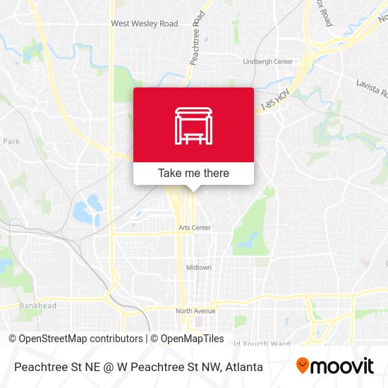Peachtree St NE @ W Peachtree St NW map