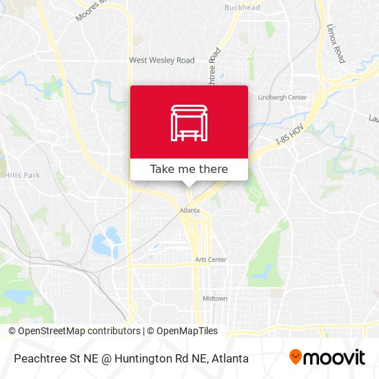 Mapa de Peachtree St NE @ Huntington Rd NE