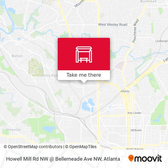 Howell Mill Rd NW @ Bellemeade Ave NW map