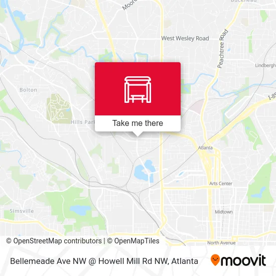 Mapa de Bellemeade Ave NW @ Howell Mill Rd NW